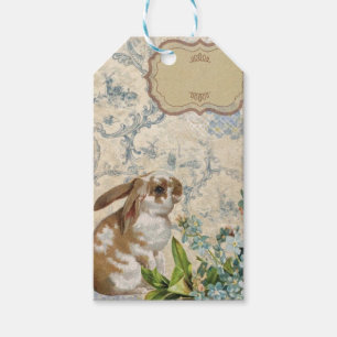 Vintage Blue Floral Bunny Scrapbook  Gift Tags