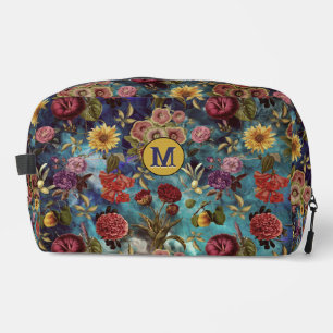 Vintage blue Floral Dopp Kit