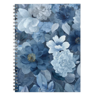 Vintage Blue Floral Garden Cottagecore Notebook