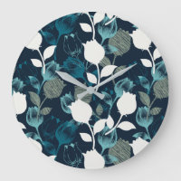 Vintage blue floral night garden pattern throw pil