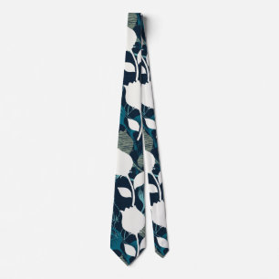 Vintage blue floral night garden pattern tie