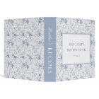 Vintage Blue Floral Personalised Recipe