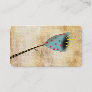 Vintage Blue Floral Polka Dots Business Card