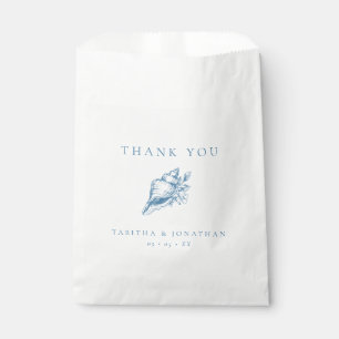 Vintage Blue Floral Shell Wedding Thank You Favour Bags