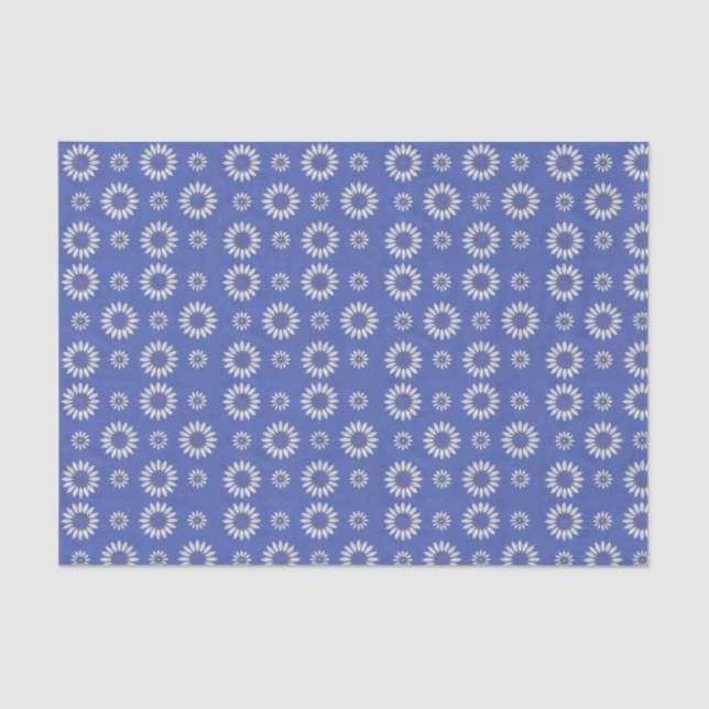 Vintage Blue Floral  Tissue Paper (Front)