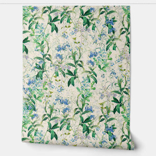 Vintage Blue Floral Wallpaper