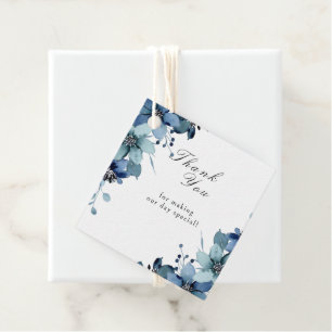  Vintage Blue Floral Wedding Welcome Gift Tags