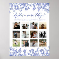 Vintage Blue Floral Where Were They Bridal Shower