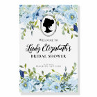Vintage Blue Florals Regency Era Bridal Shower