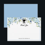 Vintage Blue Florals Regency Era Bridal Shower Thank You Card<br><div class="desc">Modern Vintage Blue Florals Regency Society Bridal Shower Thank You Note Card</div>