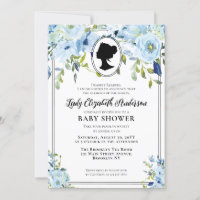 Vintage Blue Florals Regency Society Baby Shower