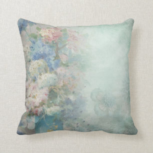 Vintage Blue Flowers Pillow