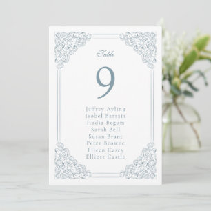 Vintage Blue Frame Table Number Seating Chart