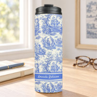 Vintage Blue French Countryside Toile de Jouy