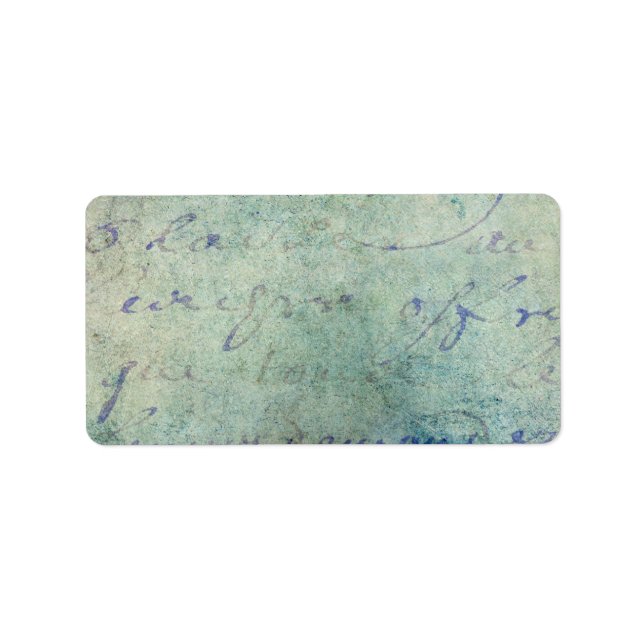 Vintage Blue French Script Parchment Paper Label (Front)