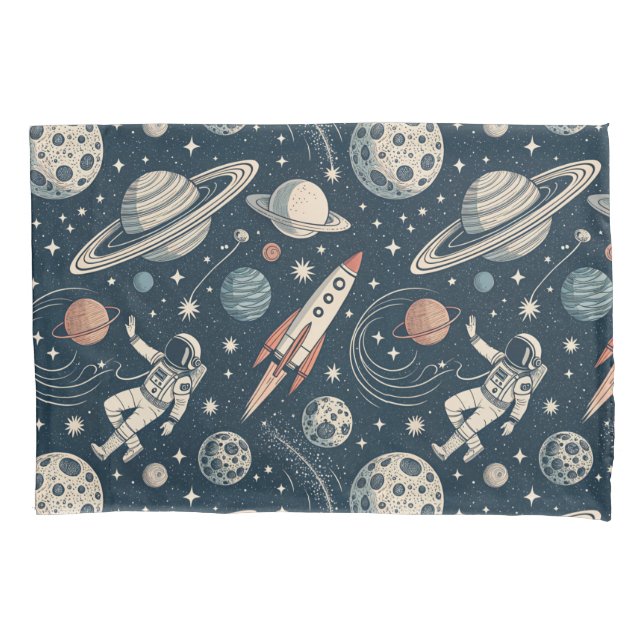 Vintage Blue Galaxy Pillowcase (Front)
