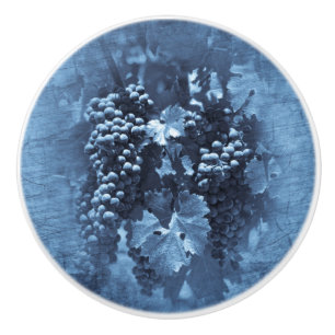 Vintage Blue Grapes Plaster Ceramic Knob