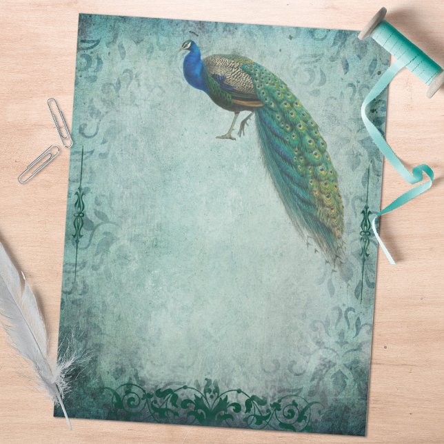 Vintage Blue Green Peacock Paper (Creator Uploaded)