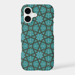 Vintage Blue Grey Arabic Egypt Geometric Pattern