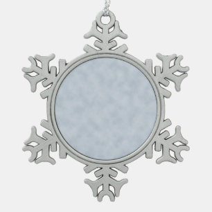 Vintage Blue Grey Parchment Look Texture Snowflake Pewter Christmas Ornament