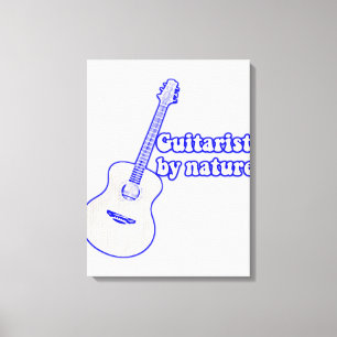 Vintage blue guitar. Guitarist by nature Canvas Print