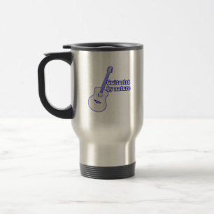 Vintage blue guitar. Guitarist by nature Travel Mug