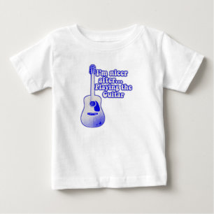 Vintage blue guitar with a positive quote baby T-Shirt