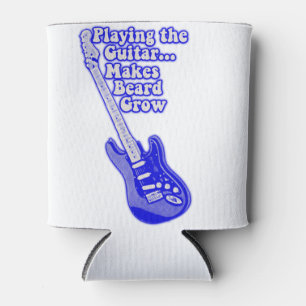 Vintage blue guitar with motivational words can cooler