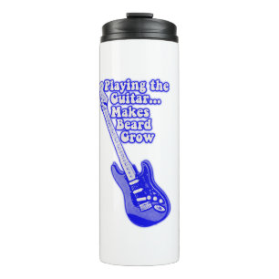 Vintage blue guitar with motivational words thermal tumbler