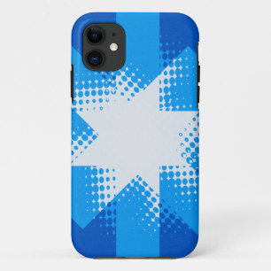 Vintage blue halftone star iphone 5 case