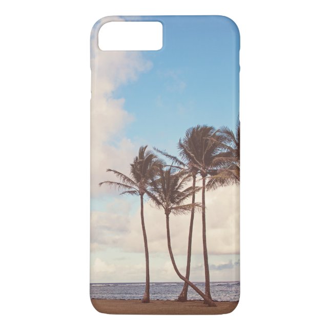 Vintage Blue Hawaii Palm Tree Phone Case (Back)
