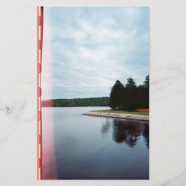 Vintage Blue Hour Lake Stationery (Front)