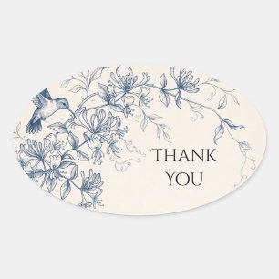 Vintage Blue Hummingbird Sketch Sticker