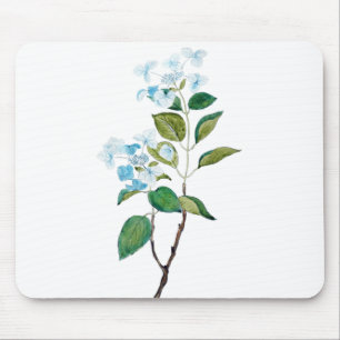 vintage blue hydrangae mouse mat