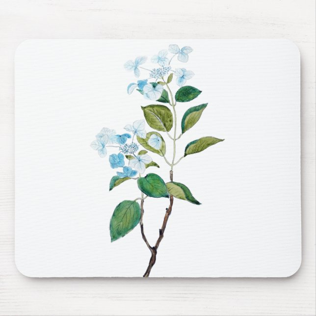 vintage blue hydrangae mouse mat (Front)