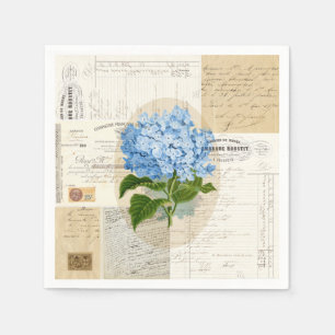 Vintage Blue Hydrangea French Ephemera Napkins
