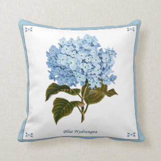 Vintage Blue Hydrangea Pillow