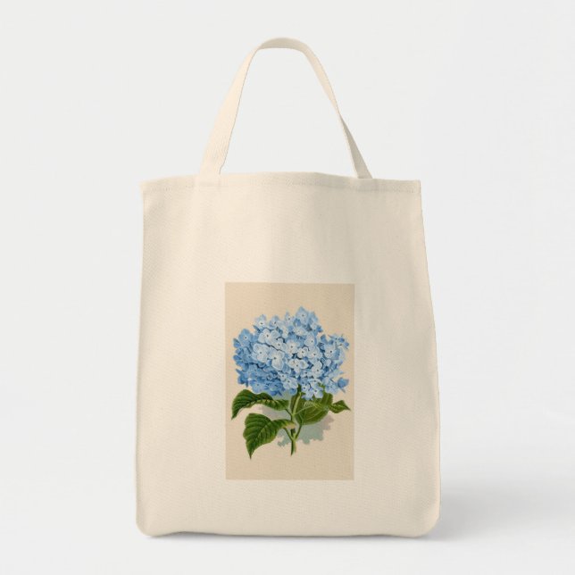 Vintage Blue Hydrangea Tote Bag (Front)