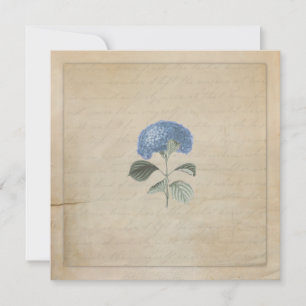 Vintage Blue Hydrangea Wedding Ceremony Custom Invitation