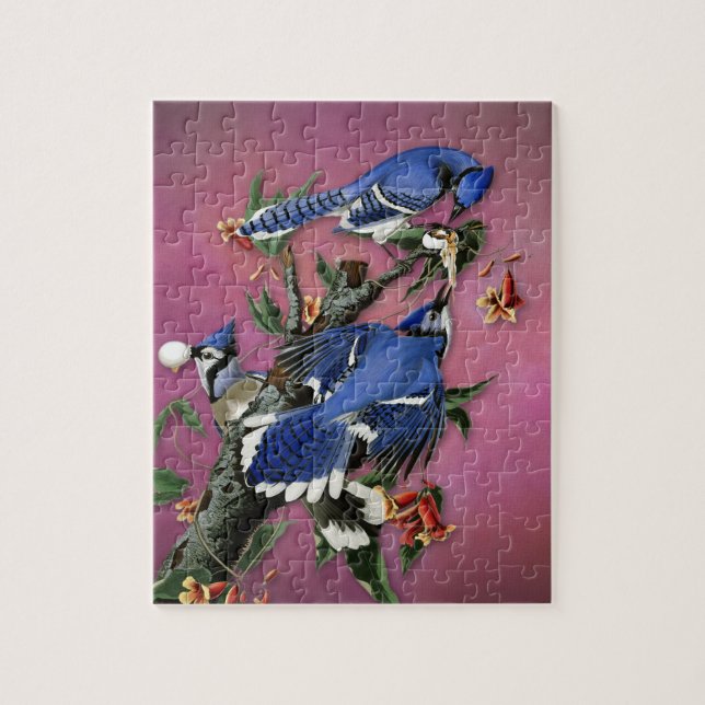 Vintage Blue Jays Illustration (Audubon) Jigsaw Puzzle (Vertical)