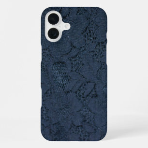 Vintage Blue Lace Print iPhone 16 Plus Case