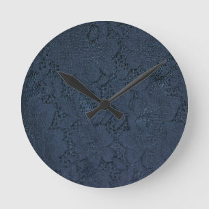 Vintage Blue Lace Round Clock