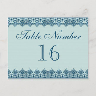 Vintage Blue Lace Table Number Cards