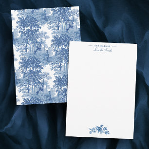Vintage Blue Landscape Toile w/Urns and Columns  Card