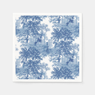 Vintage Blue Landscape Toile w/Urns and Columns  Napkin