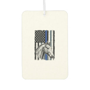 Vintage Blue Line Horse Flag Vector Design Car Air Freshener