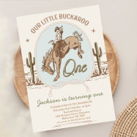 Vintage Blue Little Buckaroo Western 1st Birthday