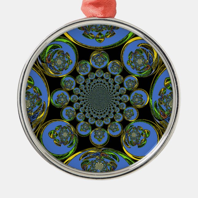 Vintage Blue Metal Tree Decoration (Front)