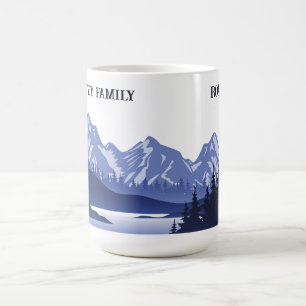 Vintage Blue Mountain Lake Sunset Coffee Mug
