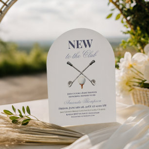 Vintage Blue New to the Club  Boy Golf Baby Shower Invitation